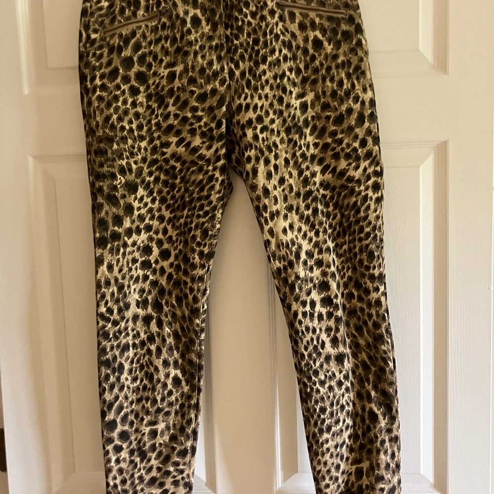 Leopard Print Straight Leg Pants